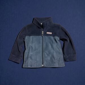 Toddler Columbia fleece zip up sweatshirt 2 tone blue 2T